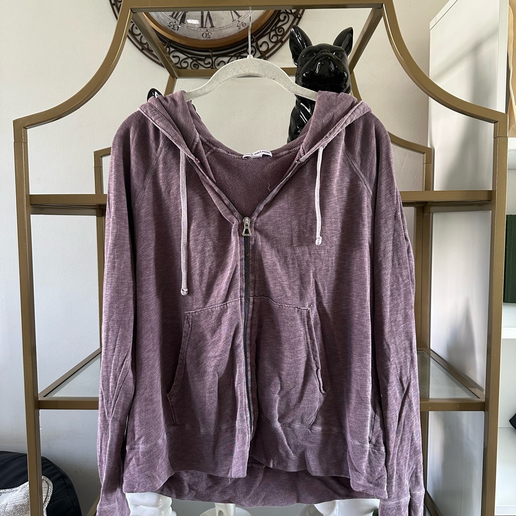 James Perse Purple Zip Up Jacket